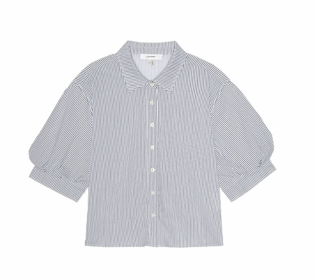 NEW FRAME women's billow shirt in navy stripe